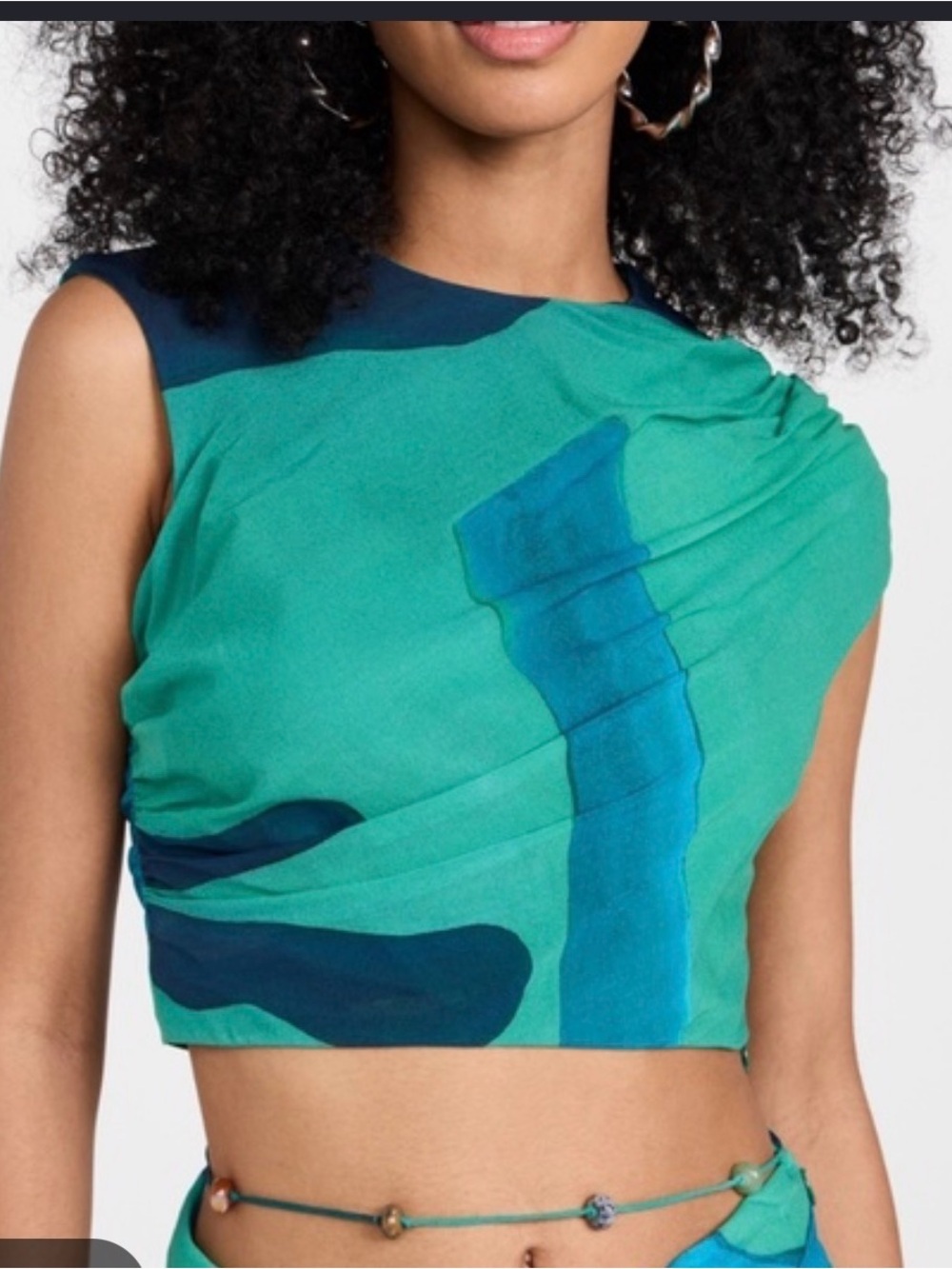 SIR. Frankie gathered silk-blend crop top
Size 0